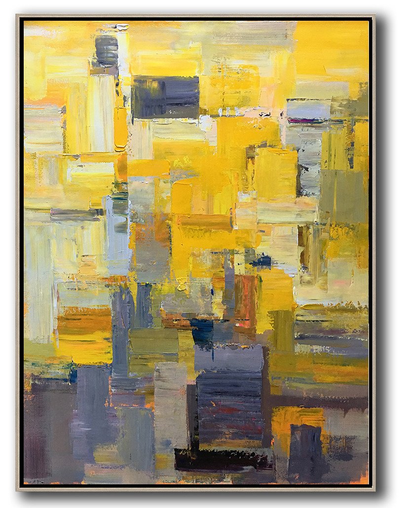 Vertical Palette Knife Contemporary Art #L2B - Abstract Artist Large